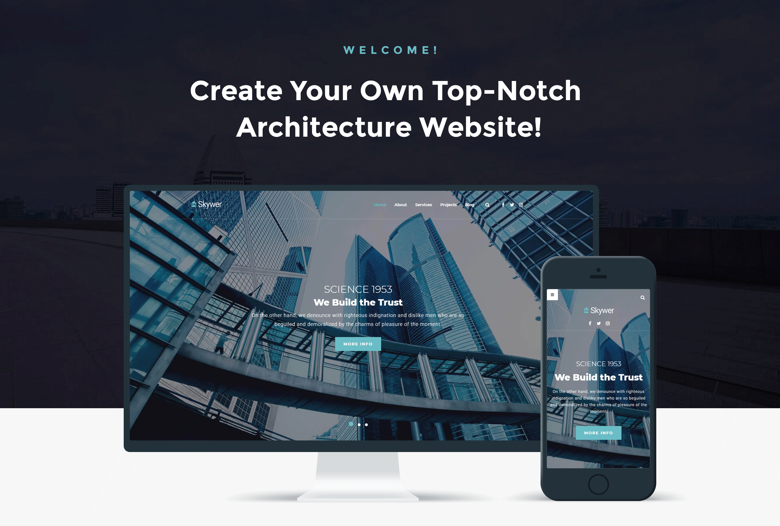 архитектура многофункциональная современная тема wordpress elementor