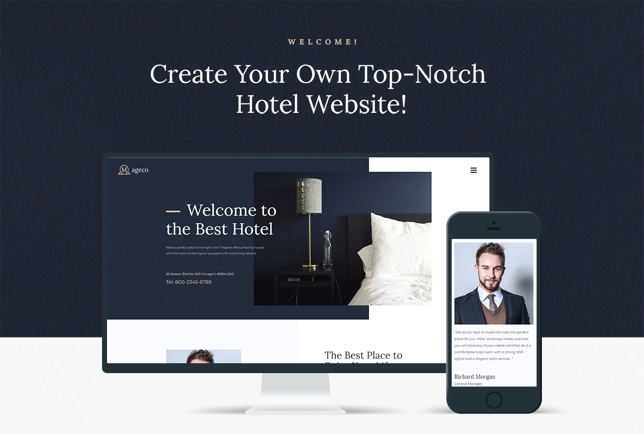 hotel multipurpose minimal wordpress elementor theme