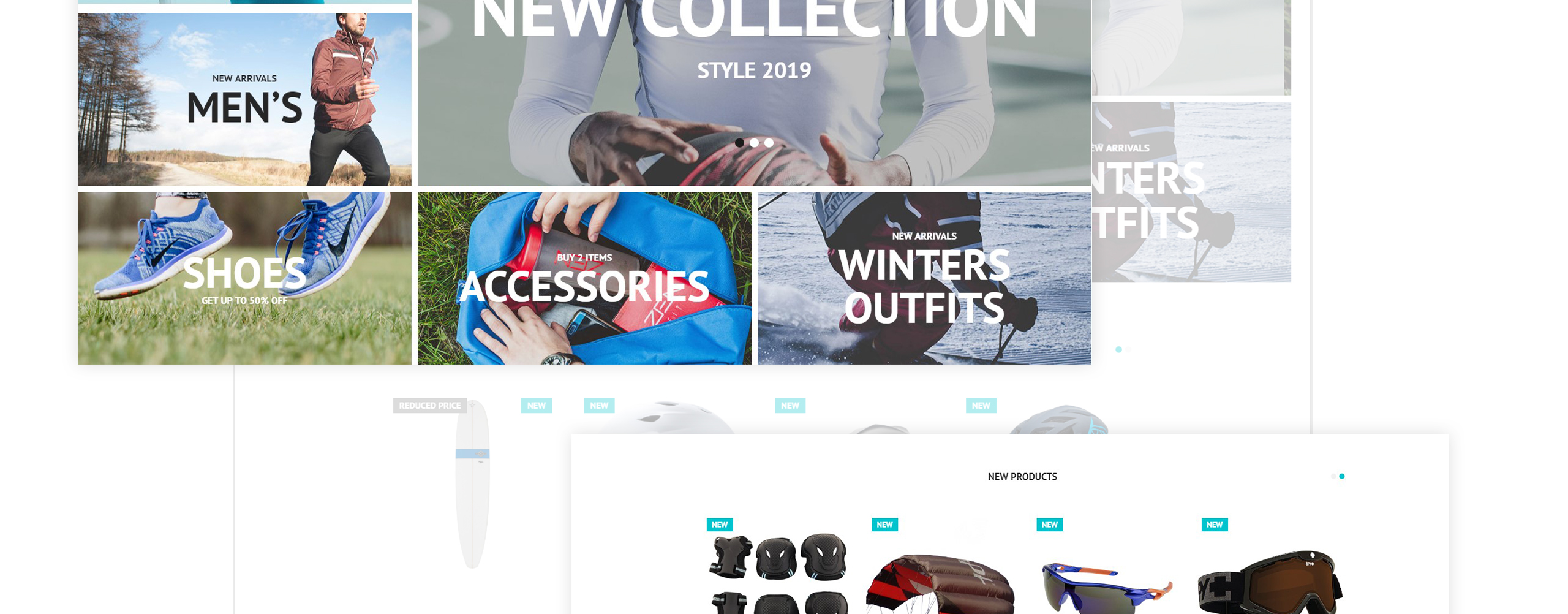 магазин спортивного инвентаря clean bootstrap ecommerce prestashop theme
