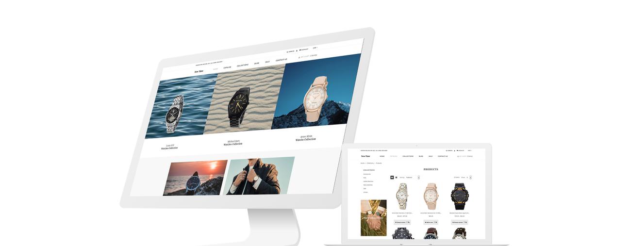 часы clean shopify тема