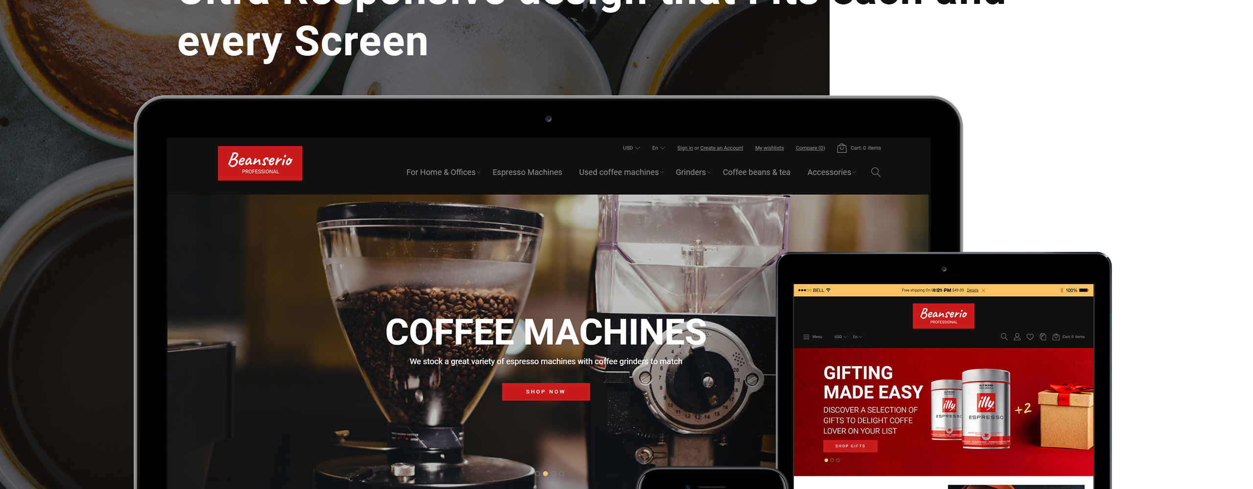 профессиональная кофеварка store clean bootstrap ecommerce prestashop theme