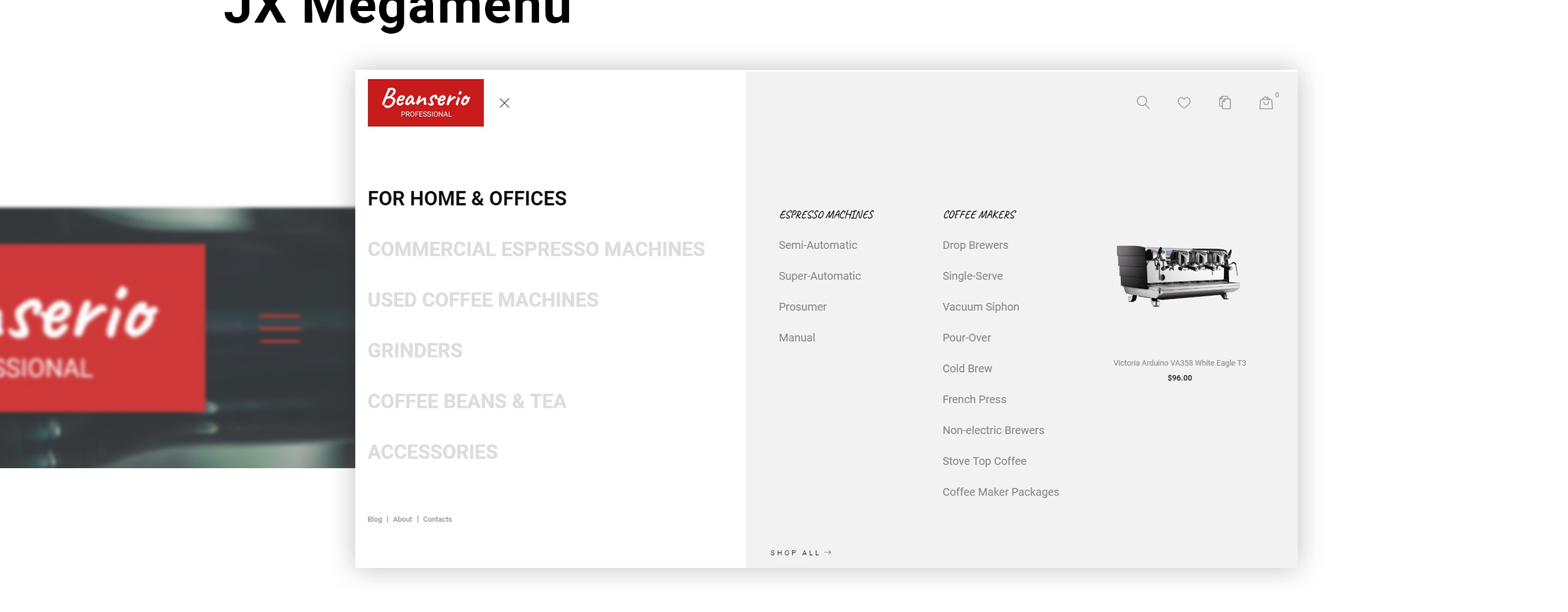 профессиональная кофеварка store clean bootstrap ecommerce prestashop theme