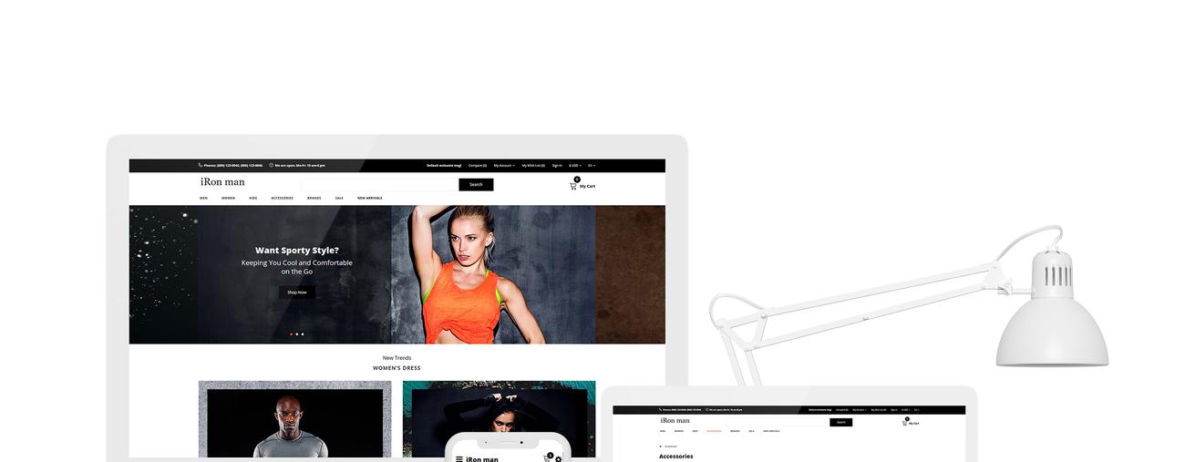 спортивный магазин электронная коммерция современный шаблон opencart