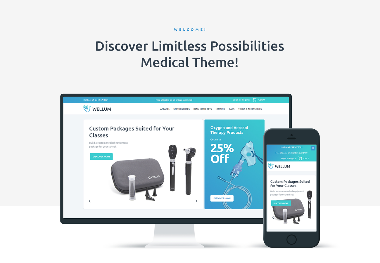 медицинская электронная коммерция классический элементор woocommerce тема