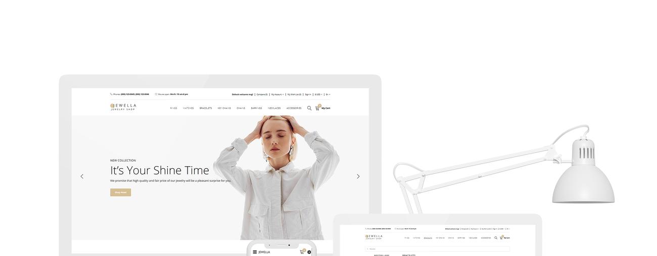 ювелирный магазин чистый шаблон opencart