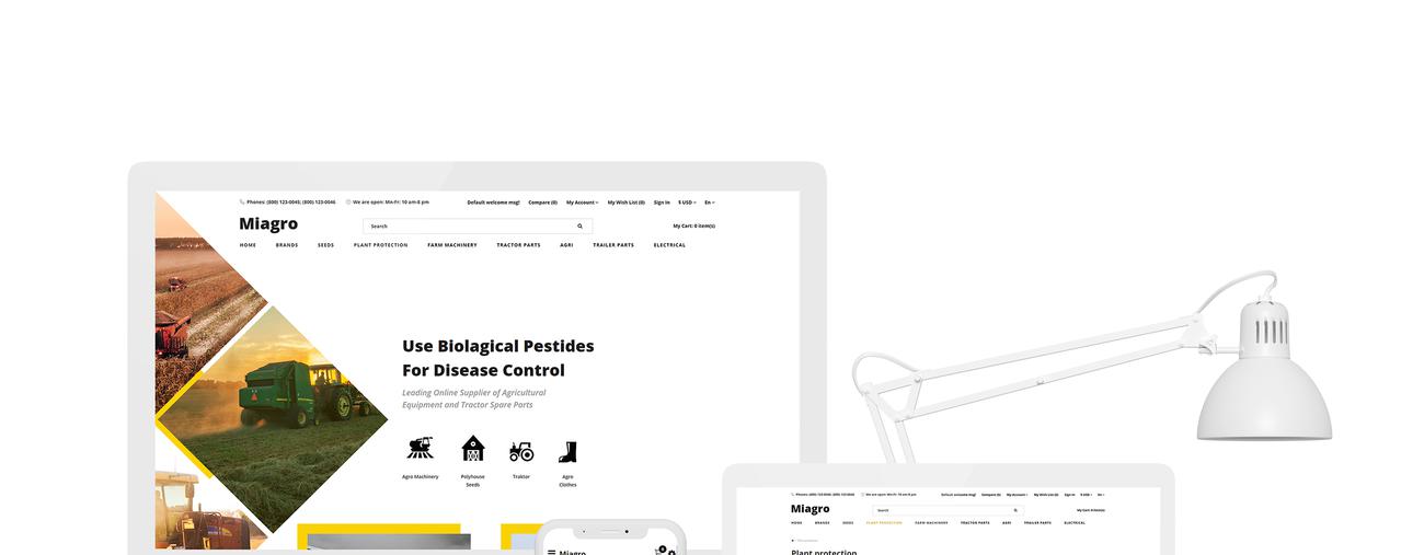 магазин сельскохозяйственной техники clean opencart шаблон