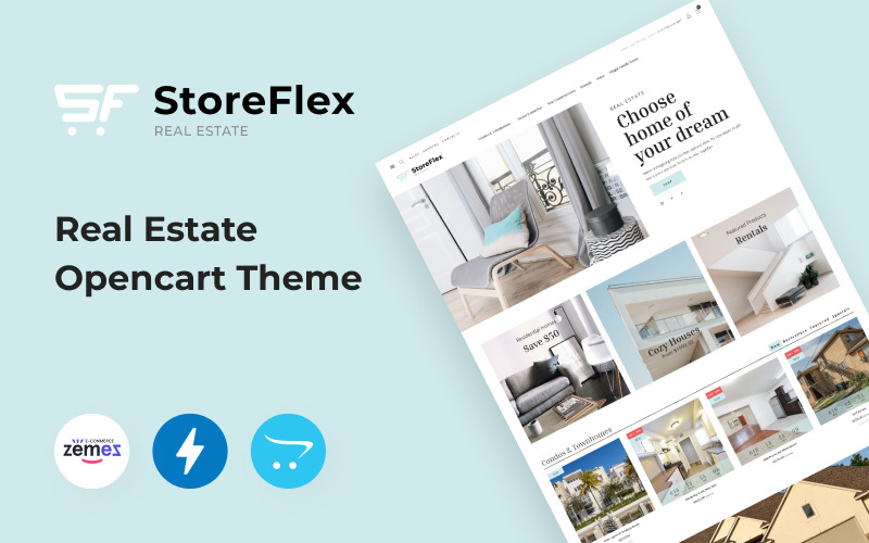 storeflex тема недвижимости шаблон opencart