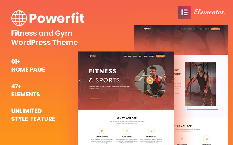 фитнес и тренажерный зал wordpress тема
