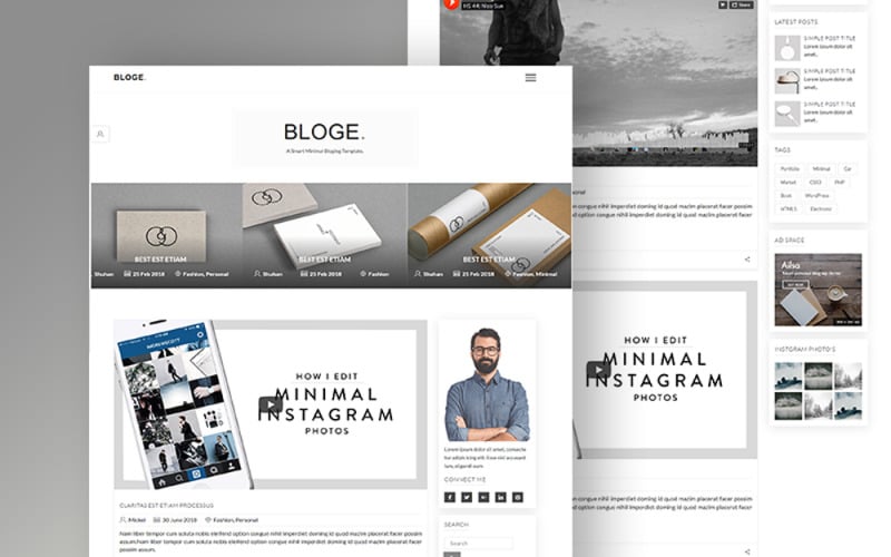blog minimal blogging website template