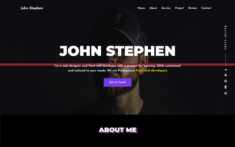 личный портфель html шаблон целевой страницы