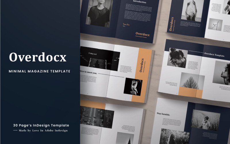 Download Magazine Template "Overdocx Minimal Magazine Template" / Overdocx Minimal Magazine Template - Magazine Template на тему графика a4,adobe,business,catalog,clean,creativepreneur,indesign,layout,magazine,minimalist,modern,print,printable,professional,template,usletter,workbook,niches,pitch,deck