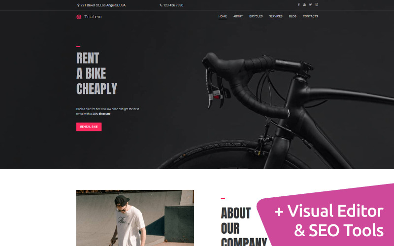 прокат велосипедов moto cms 3 шаблон