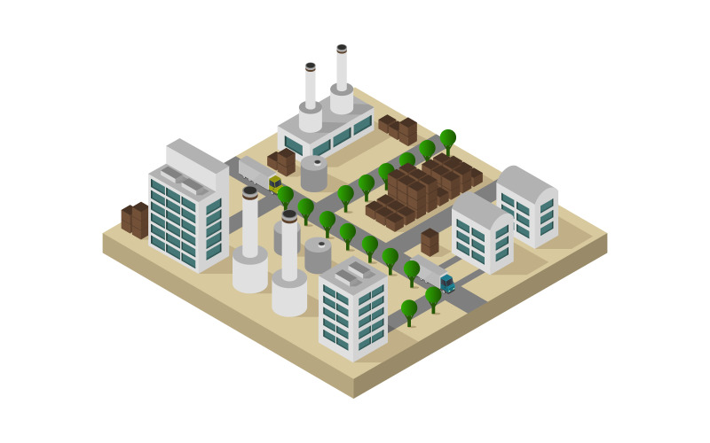 Download Vector "isometric industry illustrated on white background - Vector Image" / isometric industry illustrated on white background - Vector Image - Vector 