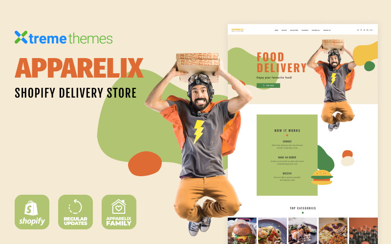 apparelix доставка еды shopify тема