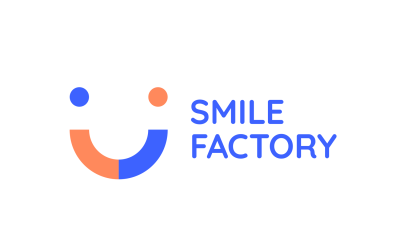 Download Шаблон логотипа "Smile Factory Logo Template" / Smile Factory Logo Template - Шаблон логотипа на тему графика dental,clinic,logo,icon,sign,company,business,startup,application,corporate,trendy,technology,clean,modern,smile,orange,blue