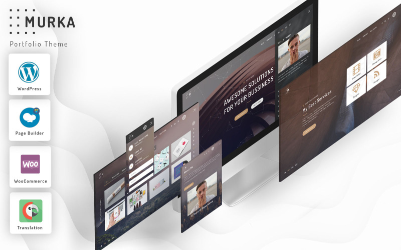 полноэкранный личный портфель wordpress тема