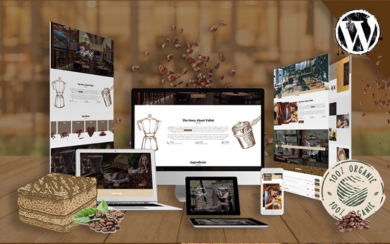 кофейня бариста wordpress тема