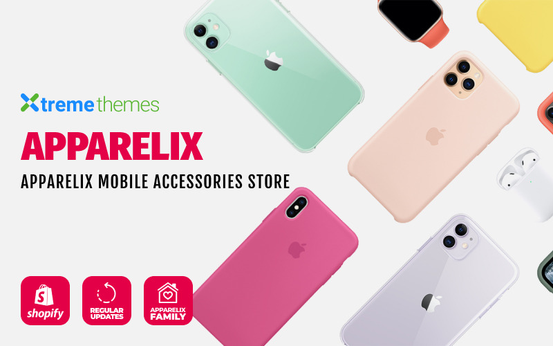 apparelix мобильные аксессуары shopify тема
