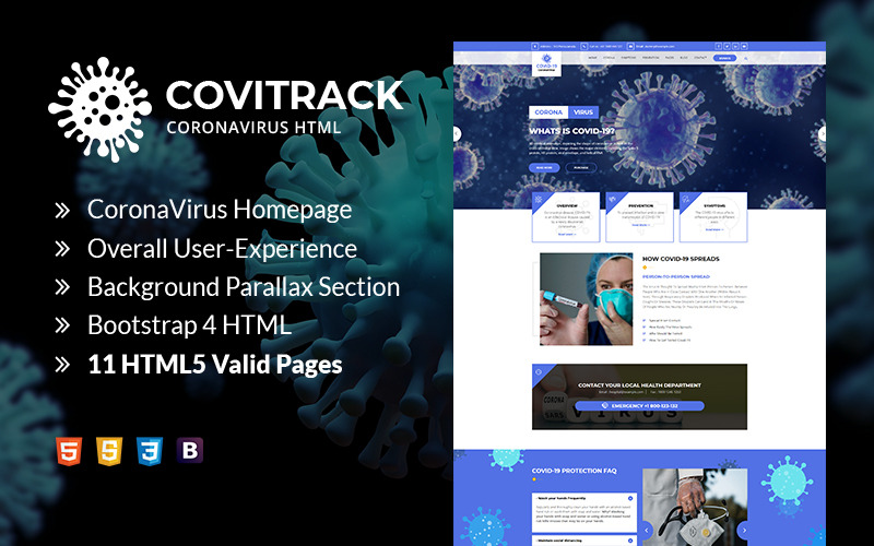 коронавирус html шаблон сайта