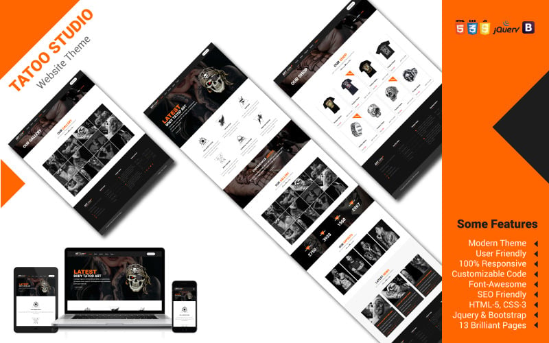 шаблон сайта tatoo studio