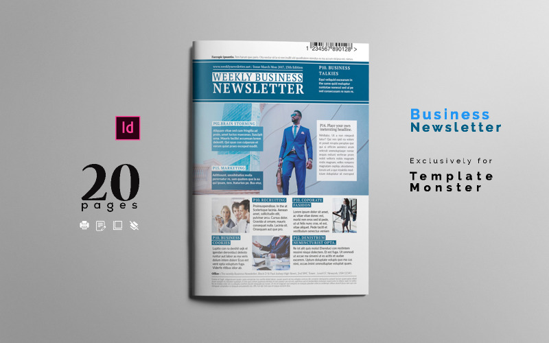 Download Magazine Template "Magazine Template Corporate Business Newsletter Layout" / Magazine Template Corporate Business Newsletter Layout - Magazine Template на тему графика newsletter,layout,business,corporate,indd,indesign,newspaper,magazine,minimal,grapghicdesign,template,brochure,a4,idml,clean,pro