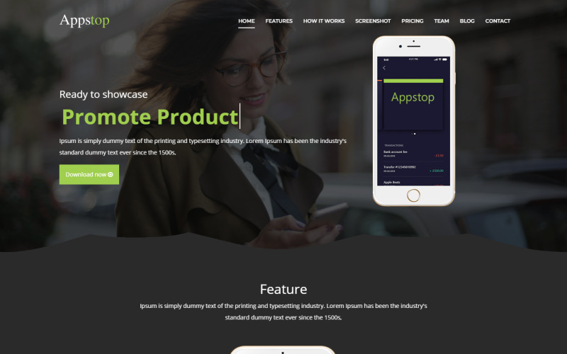 apps Landing Page Template
