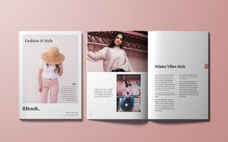 Download Magazine Template "Young Style Magazine Template" / Young Style Magazine Template - Magazine Template на тему графика magazine,template,print,editorial,catalog,brochure,look,layout,lifestyle,elegant,modern,clean,design,cover,page