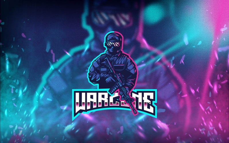 Download Шаблон логотипа "Warzone Esport Logo Template" / Warzone Esport Logo Template - Шаблон логотипа на тему графика esport,logoesport,gaming,logotemplate,character,illustration,vector,sport,graphic,logo,warzone,gun,war,callofduty,soldier