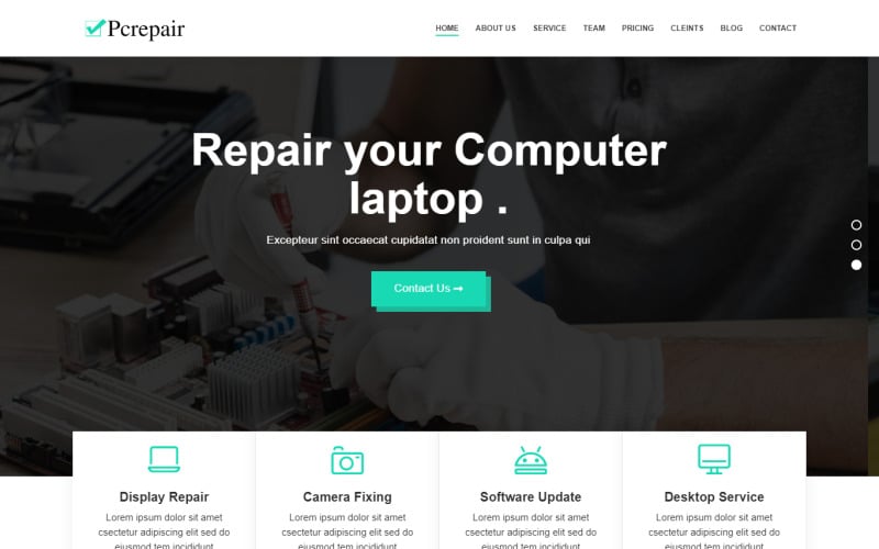 шаблон целевой страницы bootstrap для ремонта компьютера