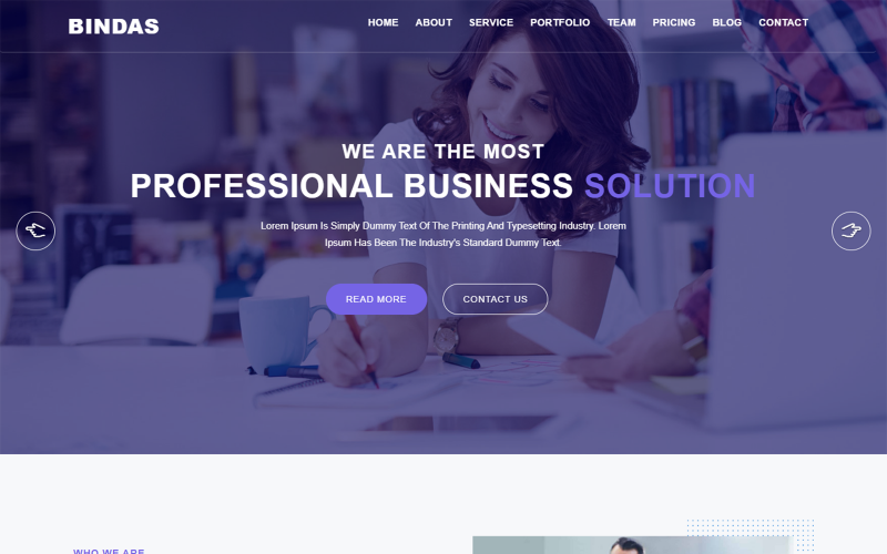 шаблон целевой страницы bindas consulting & business