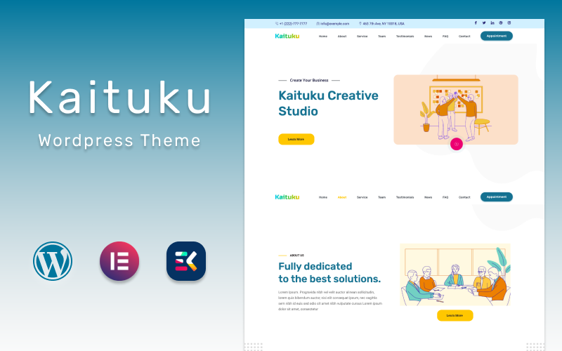 fast startup studio landing page wordpress theme