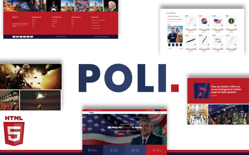 Poli Election Campaign &amp; Donation Portal HTML5 Website Template