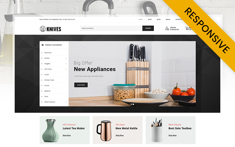 магазин кухонных принадлежностей woocommerce theme