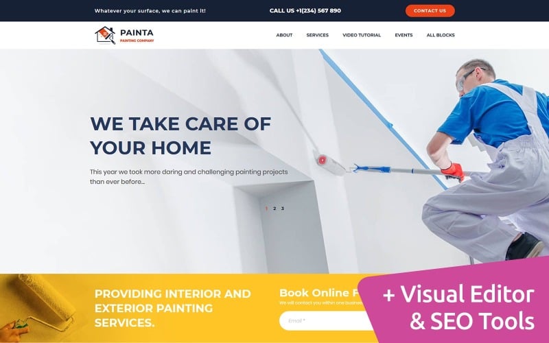покраска компании motocms шаблон целевой страницы