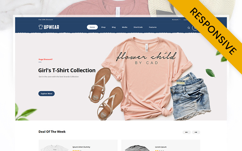 тема магазина футболок woocommerce