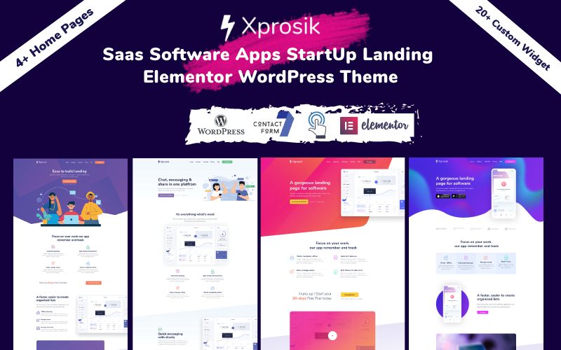 saas software app startup landing wordpress elementor theme