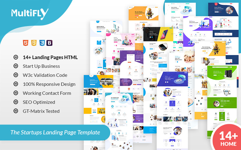 шаблон html-целевой страницы multifly startup