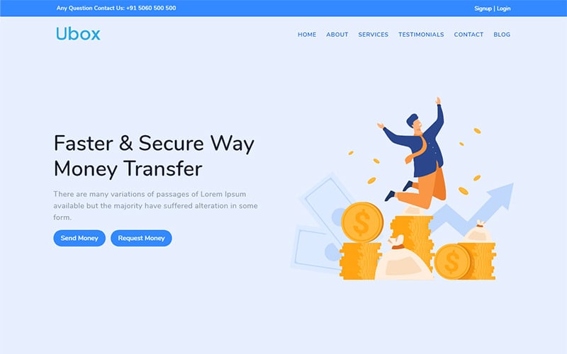 онлайн денежные переводы банковское дело bootstrap шаблон целевой страницы