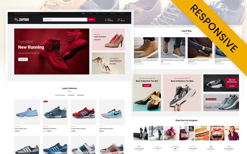 интернет магазин обуви woocommerce тема