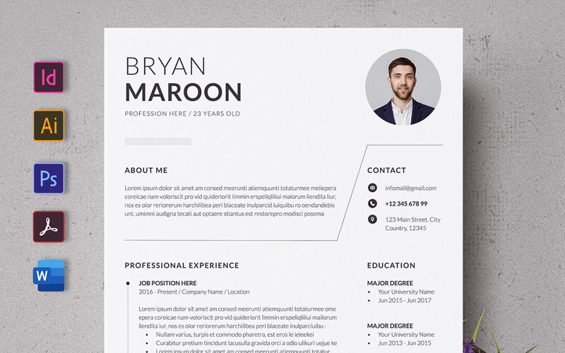 Download Резюме "Clean CV Premium Resume Template" / Clean CV Premium Resume Template - Резюме на тему графика cv,simple,resume,template,job,professional,curiculum,vitae,clean,modern,minimalist,indesign,photoshop,illustrator,word,layout,experience,minimal,portfolio,elegant