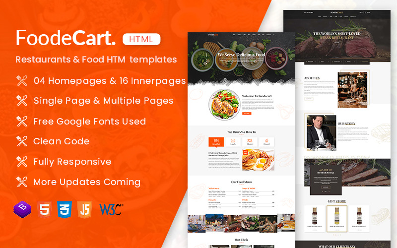 Restaurants & Food Responsive HTML Website Template
