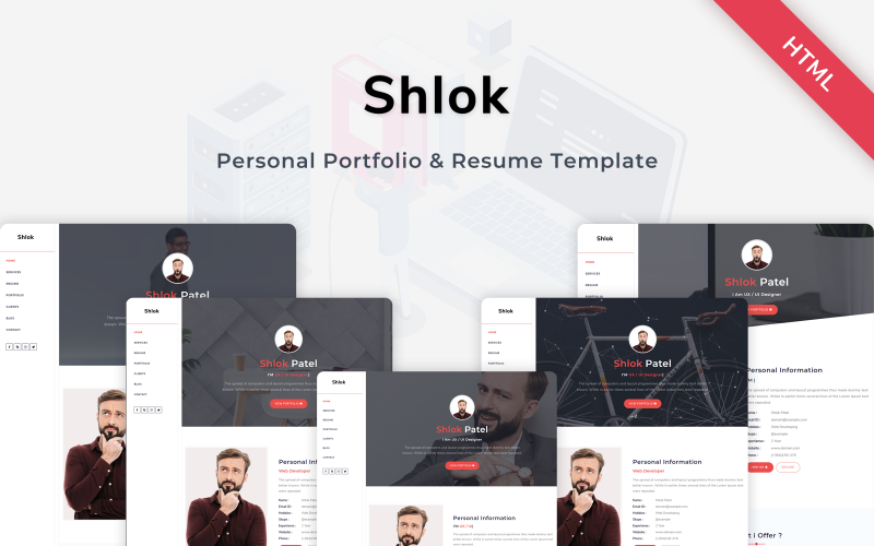 Personal Portfolio & Resume Landing Page Template