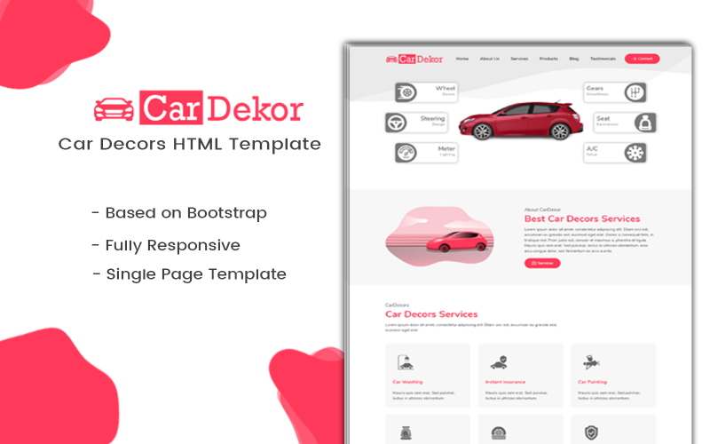 Car Decor Landing Page Template