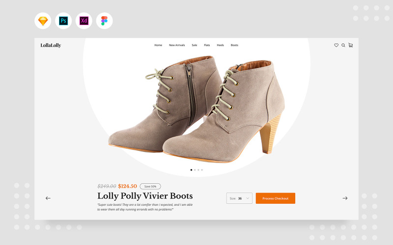 Download UI элементы "DailI.V16 - Female Boots Product Detail UI Elements" / DailI.V16 - Female Boots Product Detail UI Elements - UI элементы на тему графика boot,boots,female,shoes,fashion,product,detail,ecommerce,beauty,heels,women,cart,website,user interface,ui,landing
