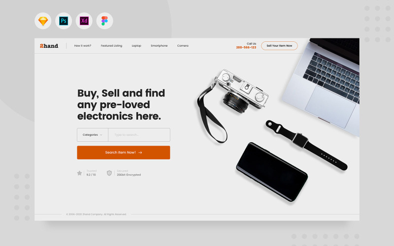 Download UI элементы "Daily.V26 - Electronic eCommerce Website UI Elements" / Daily.V26 - Electronic eCommerce Website UI Elements - UI элементы на тему графика ecommerce,electronic,preloved,second,hand,laptop,camera,website,user interface,ui,listing,template,clean,modern