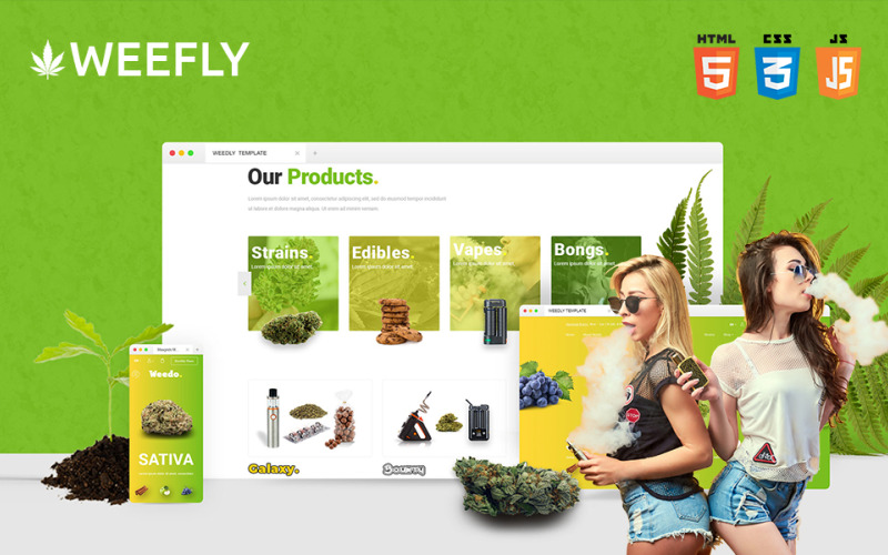 Multipurpose Cannabis and Marijuana Shop Website Template