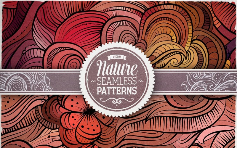 Download Pattern "Nature Seamless Pattern" / Nature Seamless Pattern - Pattern на тему графика vintage,hand-drawn,illustration,retro,fashion,doodles,curly,decorative,ornamental,beautiful,nature,vector,floral,fabric,collection,abstract,style,deco,ornament,scroll,decoration,background,gr