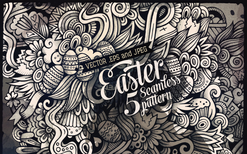 Download Pattern "Easter Graphics Doodles Seamless Pattern" / Easter Graphics Doodles Seamless Pattern - Pattern на тему графика hand-drawn,retro,elements,doodles,decorative,flowers,nature,vector,artistic,floral,collection,graphics,happy,holiday,spring,season,background,graphic,cake,sketch,cartoon,celebration,set,easte