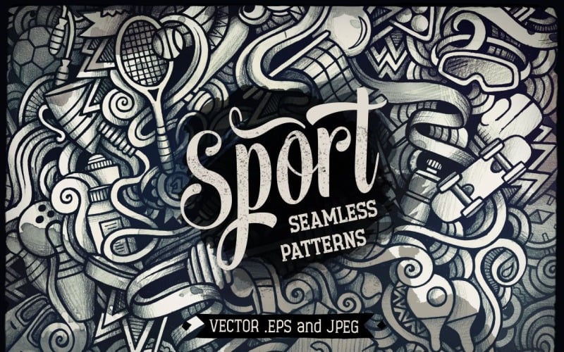 Download Pattern "Sport Graphics Doodles Seamless Pattern" / Sport Graphics Doodles Seamless Pattern - Pattern на тему графика vintage,hand-drawn,illustration,t-shirt,baseball,retro,doodles,decorative,vector,collection,abstract,health,fitness,wellness,shoes,graphic,sketch,drawing,cartoon,ball,basketball,boxing,athlet