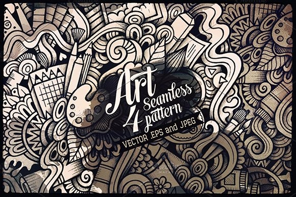 Download Pattern "Art Graphics Doodles Seamless Pattern" / Art Graphics Doodles Seamless Pattern - Pattern на тему графика brush,paint,vintage,hand-drawn,illustration,retro,craft,doodles,decorative,ink,pen,illustrator,vector,artistic,pencil,art,collection,abstract,artist,creative,tools,graphic,work,creativity,ske